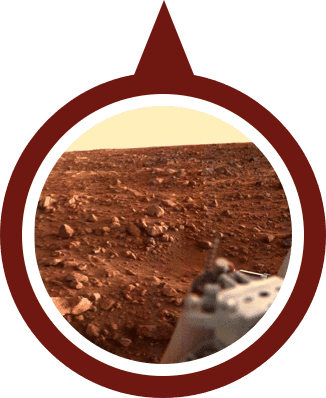 Illustration of the planet Mars's surface